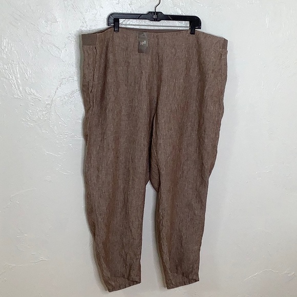 J Jill 100% Linen flat front high waisted pull on pants size 4X NWT - Picture 10 of 12